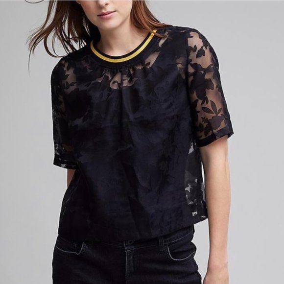 Anthropologie Tops - ANTHRO| NWT Black sheer dress blouse